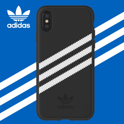 

adidas (ipad) new iphone X full screen shamrock deerskin shatter-resistant mobile phone case protective cover for Apple iPhone 10 power black