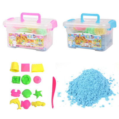 

Chi high toy sand color sand Mars power color DIY toys handmade slippery sand storage box KK-9111 blue 2 kg