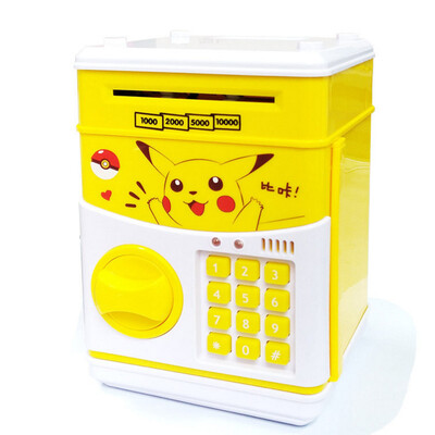 

2017 fashion multi-color children's cartoon ATM password insurance automatic roll money machine coin deposit piggy bank