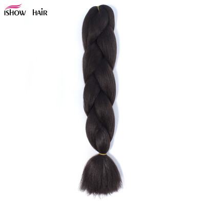 

Ishow 24inch Synthetic Braiding Hair Pure Color HighTemperature KanekalonJumbo Braid Hair Extensions Crochet Yaki Texture 1pc100g