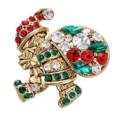 

Yoursfs Rhinestone Santa Brooch Pins Cute Santa Claus Christmas Brooch Pin