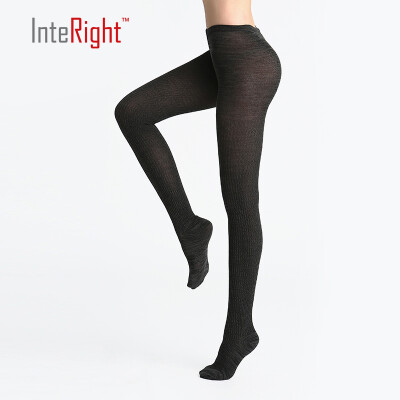 

INTERIGHT ladies vertical striped pantyhose with a deep dark gray