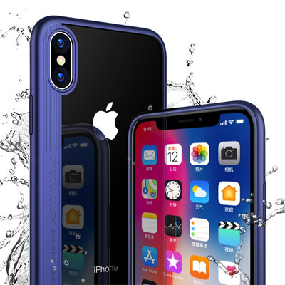 

KOOLIFE iPhoneX / 10 mobile phone case protector Apple X / 10 all-inclusive side acrylic transparent camera protection shatter-resistant shell Suitable for Apple iphone X vertical plate - blue