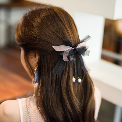 

Chimera (CHIMERA) hair accessories headband ribbon bow clip hairpin clip black