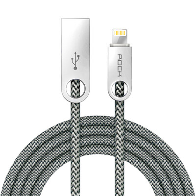 

Lightning кабель для зарядки и передачи данных ROCK для устройств Apple 1,8м желтый