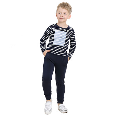 

Love to adopt by (liancaiyi) boy autumn and winter hit color printing stripes two sets of 16AB15177 Baolan 120cm