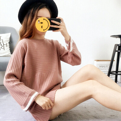 

2017 autumn women's long sleeved, long base sweater, comfortable sweater