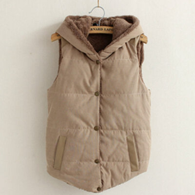 

2017 Women Spring & Autumn Waistcoats Length Jacket Hooded Thick Cotton Coat Warm Velvet Sleeveless Vests Female Plus Size