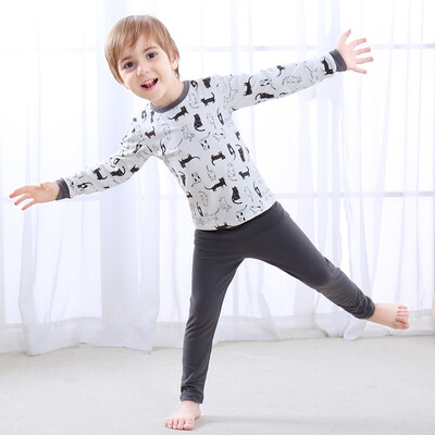 

Xin Song boy cartoon lion home suit suit children pajamas suit L129D blue gray 130