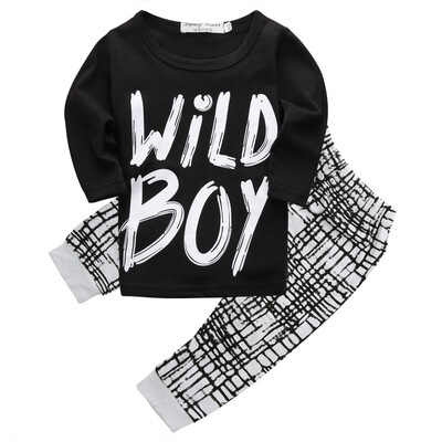

Newborn Baby Boy Long Sleeve Cotton T-shirt TopsLong Pants Outfits Set Clothes