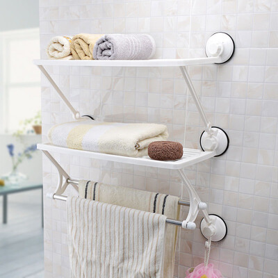 

Jingdong Supermarket Shuangqing home sucker double towel rack bathroom storage house towel rack SQ-1863