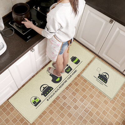 

Fu (FOOJO) mats printed kitchen pad absorbent non-slip door mat set 40 * 60 + 40 * 120cm kitchen utensils