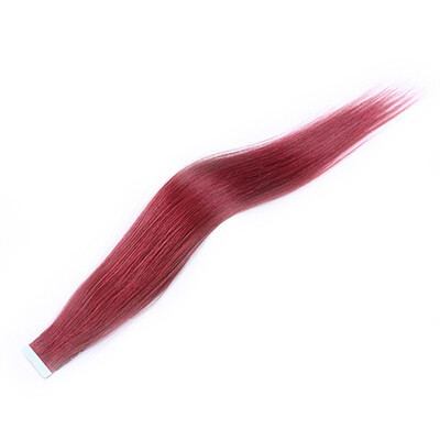 

Tape In Hair Extensions 100 Remy Straight Tape Human Hair Extensions Wine Red Color