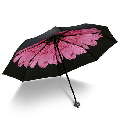 

iRain Umbnella Sun Protection Folding UV Protection Umbrella Sunny Umbrella Sun Umbrella Tri-fold Umbrella Cherry Blossom Rhinestone
