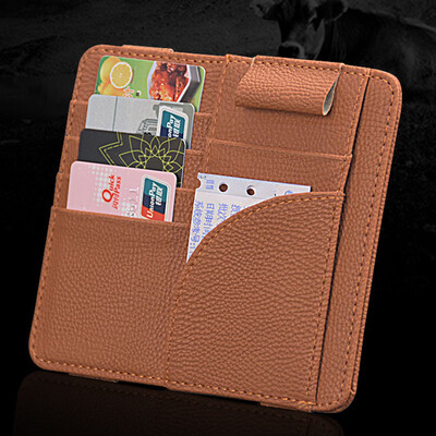 

Автомобиль Интерьер Многофункциональная визитная карточка Кошелек Sun Visor Invoice Mini Storage Card Bag