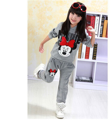 

GHFTTY autumn winter girls clothing sets cartoon minnie mouse childrens wear cotton casual tracksuits kids clothes sports sui