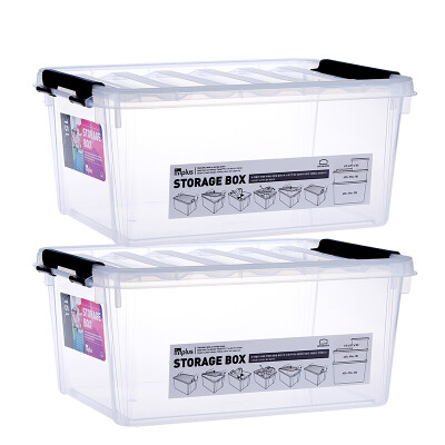 

Locks&buckles plastic storage box storage box storage box two-piece car storage box clothing box sundries hundred-nine box INP111NS2 transparent color 15L2