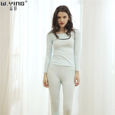 

W.YING spring winter warm long johns women cotton sweater female thermal underwear suits clothes sets