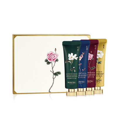 

US prime MAYSU Shen Yu Lu Yan closed month shame flower jade hand gift box 40g * 4 (moisturizing hands cream gift