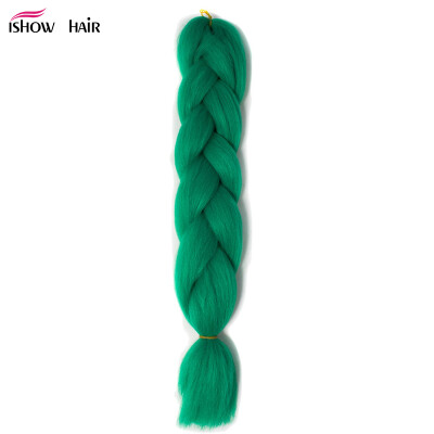 

Ishow 24inch Synthetic Braiding Hair Pure Color HighTemperature KanekalonJumbo Braid Hair Extensions Crochet Yaki Texture 1pc/100g