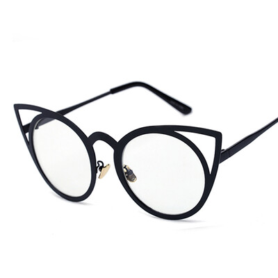 

Peekaboo gold Black sexy cat eye glasses frames for women metal frame new fashion cat eye round glasses optical brand