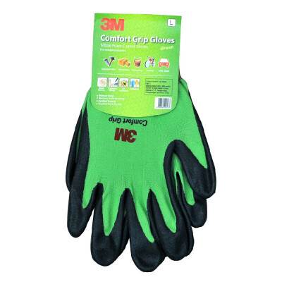

3M nitrile wear-resistant coating protective gloves non-slip work gloves comfortable breathable cotton gloves green