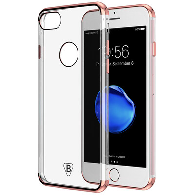 

7 BIAZE Apple, телефон оболочки защитный рукав iPhone7 покрытие TPU прозрачный все включено мягкая оболочка Выдерживает падение Кристалл Серия JK115- розового золота