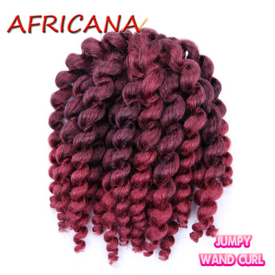 

8 inch 80g Jumpy Wand Curl Jamaican Bounce Crochet Hair 22 Roots African Synthetic Braiding Hair Low Temperature Fiber