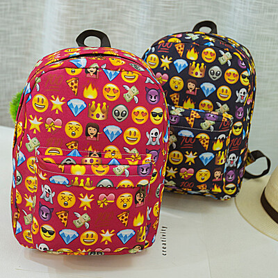 

New Fashion Cartoon Cute Emoji School Backpack Bookbag Casual Travel Shoulder Bag
