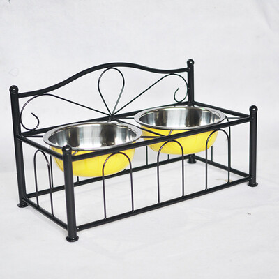 

FBARTL Double Elevated Stainless Steel Dishes Pet Cat Dog Raised Water Food Feeder Bowl