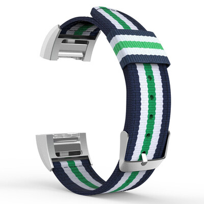 

ECSEM Replacement Nato Band for Fitbit Charge 2 Nylon Watch Strap with Authentic Stainless Steel Hardwar