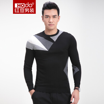 

Red Beans Hodo Men Business Casual Men Slim Round Knitted Sweater S1 Black 120