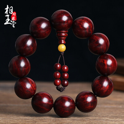 

Phase Yutang Solitary goods Small leaf red sandalone hand stringWater ripple fine VenusFen Zhu bracelet Bee wax decoration2.0