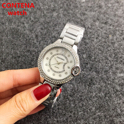 

CONTENA Luxury Rhinestone Women Dress Watches Fashion Ladies Quartz Watch Business Wristwatch Female Clock