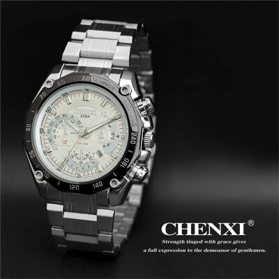 

CHENXI Luxury Brand Men Full Steel Elegant Watch Business Men Quartz Wristwatch Unique Calendar Clock