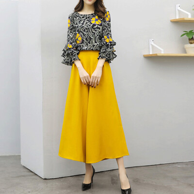 

Markentsee 2017 new women's autumn Korean fashion women's fragrant wide-leg pants loose large code zx176303 picture color S