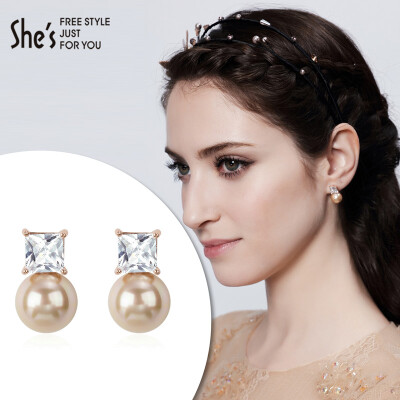 

shes jewelry wild earrings zirconium oxide pearl pendant earrings