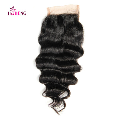 

1 Pcs 44 Swiss Lace Closure Deep Wave Hair Malaysian Virgin Human Hair Extensions