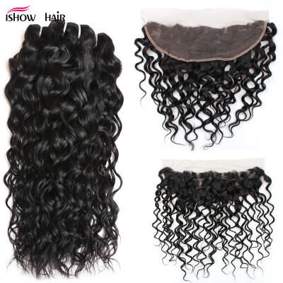 

Unprocessed 7A Peruvian Water Wave Frontal ClosureWith 3Bundles13x4 Ear To Ear Lace Frontal Closure With Bundles Virgin Human Hair