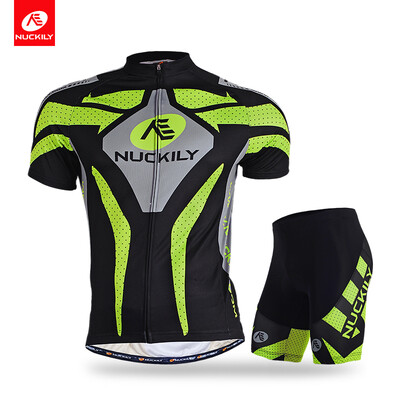

NUCKILY cycling jersey and shorts summer quick dry sublimated set for men