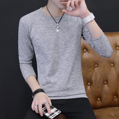 

Men's casual long-sleeved shirt shirt fashion sets of sweater Slim round neck long sleeves as a gift for men