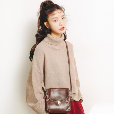 

City plus CITYPLUS 2017 autumn&winter new women&39s fashionable long-sleeved loose casual sweater sweater high-necked thick sweater CWYC179359 turmeric all