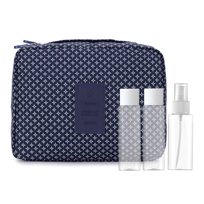 

Beauty skin language travel cosmetic bag wash bag bottle set MF0575 portable - navy blue star cosmetic bottle empty bottle water
