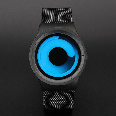 

New Fashion Creative High Range individuation Swirl Mens&Womens Watch Relaxation Genuine Leather Strap Waterproof
