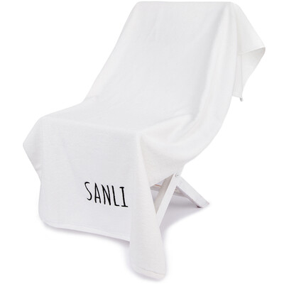 

Sanli combed cotton Zhen perfect color embroidered words padded towel 1 70 × 140cm soft&comfortable absorbent wrap 560 g white
