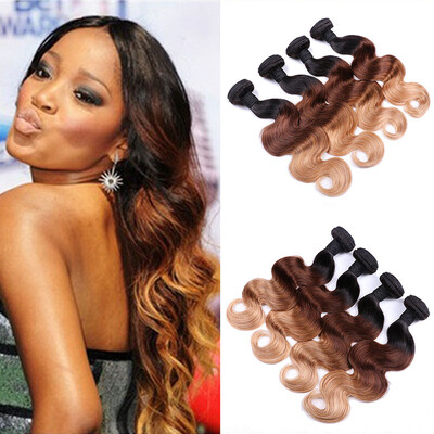 

Brazilian Virgin Hair Body Wave Ombre Hair Extensions 4Pcslot Cheap Brazilian Hair Weave Bundles Soft Ombre Human Hair T1B427