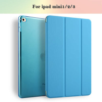 

Keymao Case for iPad mini 1 2 3, Tri-fold smart case Ultra Slim PU Leather Transparent Back Case for iPad mini cover case