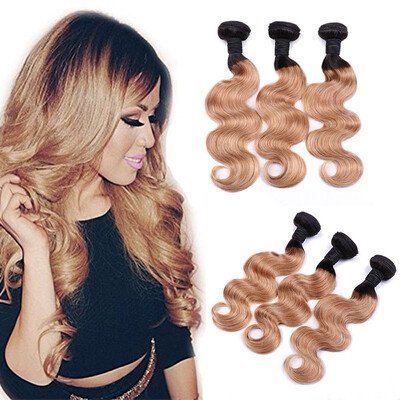 

7a Brazilian body wave Hair 3 Bundles Ombre body wave 1B27 Cheap Ombre Human Hair Bundles