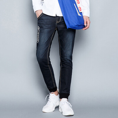 

Semir jeans 2017 autumn new men's casual low waist elastic cowboy trousers tide 19316241123 denim black S