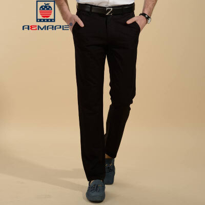 

Jingdong self 2 2 8.8 fold] AEMAPE / American · Apple casual pants male solid color business casual pants Slim straight pants male 17042AP811 black 32